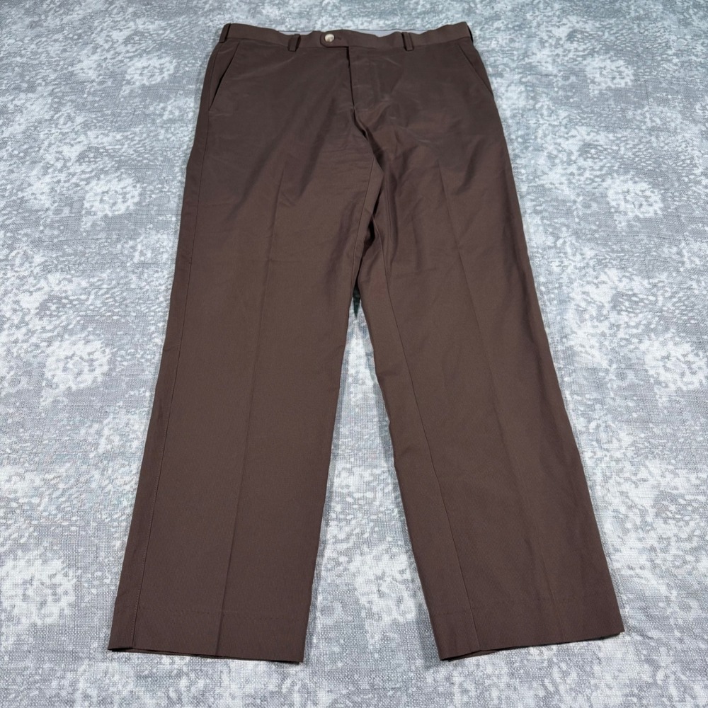 Peter Millar Performance Trousers Mens 34 Brown Wicking Golf Chino Pants